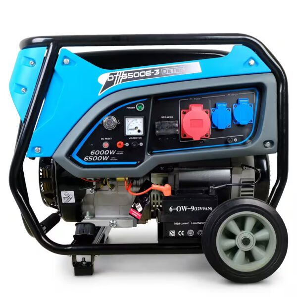 3-phase emergency power generator DT-6500E-3, 6500W 400V high-voltage + 2x 230V with electric start, quiet 93 dB(A)