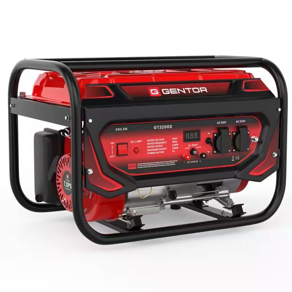 4-stroke 7 HP 2200 W GT2200D quiet generator (Complete set), Petrol generator, power generator, 2200 watts, 230V socket
