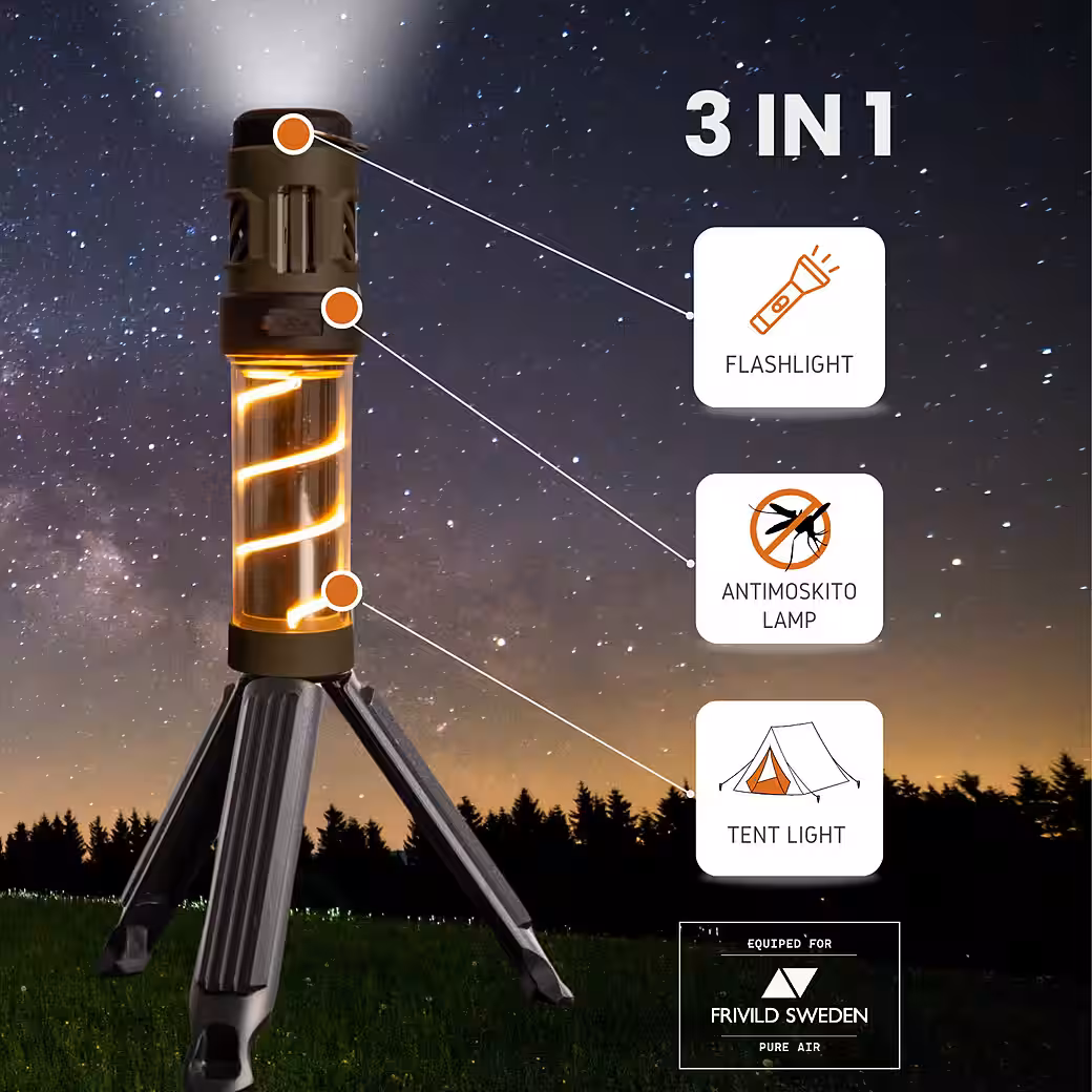 Insect repellent device, anti-mosquito lamp, tent lamp/pocket lamp Mygga + 6 anti-mosquito pads