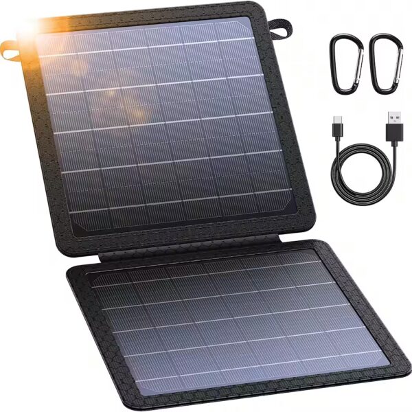 Solar panel Monocrystalline, (reliable energy supply solar charger, solar panel with 24% higher efficiency), portable design and versatile charging on the go