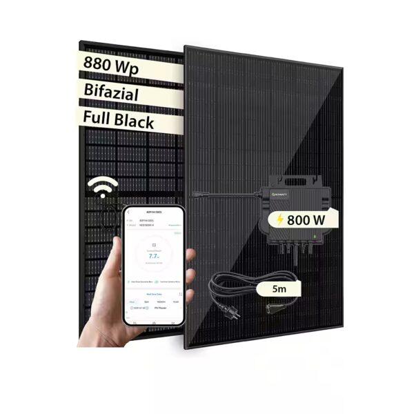 Balcony power plant, intelligent solar system set, bifacial with inverter