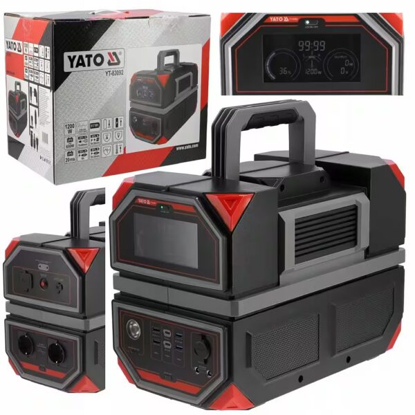 Power station, energy storage, 1200W, 917Wh, 230V USB-C power station