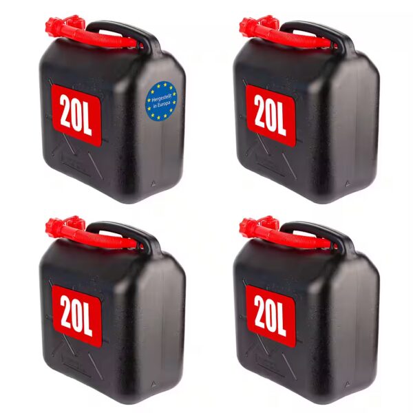 4 x 20L fuel cans for gasoline & diesel, UN approved