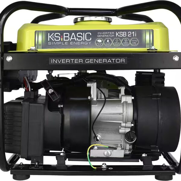 KSB 21i generator 2.00 kW, (2kW inverter generator with large 10L tank & 2 sockets, 1-piece, pure sine wave, 2x 230V, economy mode, lightweight (20kg), 10 liter tank, 2x sockets, pure sine wave, compact