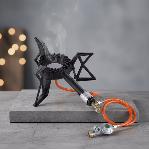 Gas cooker stool cooker 3 leg gas cooker + gas hose pressure gauge