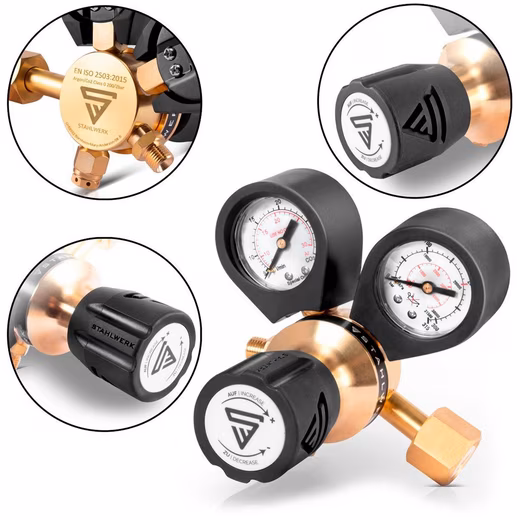 Power tool set pressure reducer gas regulator for gas bottles ARGON, CO2, mixed gas