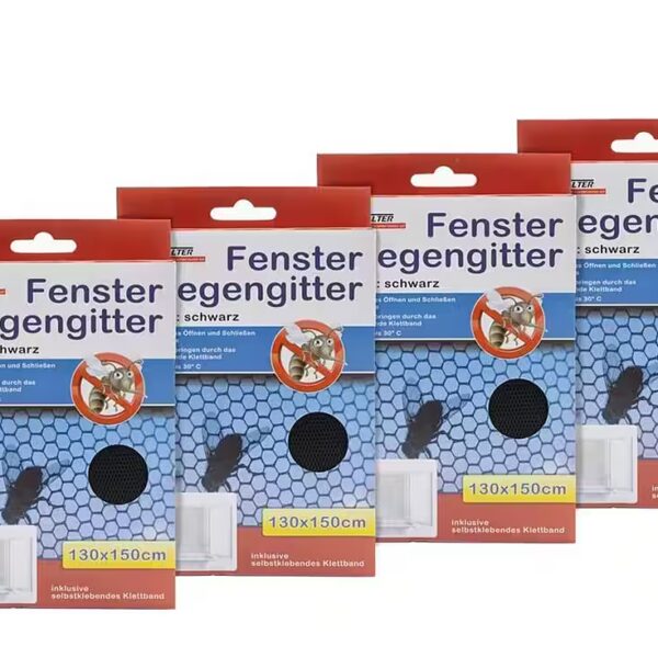 Fly screen fabric for windows, insect screens, black, 4 to 96 pieces, 130x150cm