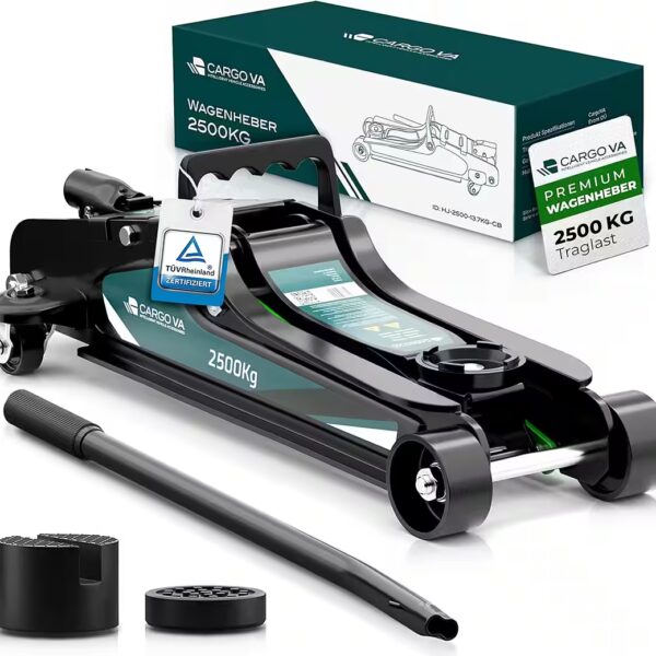 Hydraulic trolley jack 2.5T incl. 2 rubber pads, TÜV certified