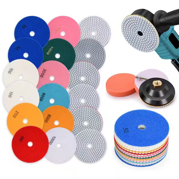 Polishing Pad 16 Pieces M14 Diamond Polishing Discs Wet/Dry Sanding Pad Polishing Pad