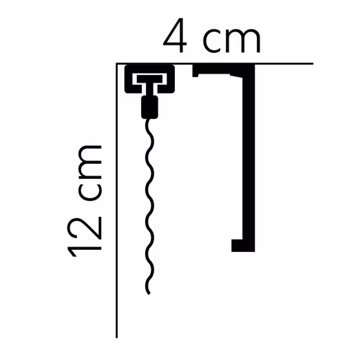 Polystyrene stucco moulding, 40 x 120 x 2000 mm, white, curtain strip - Image 2