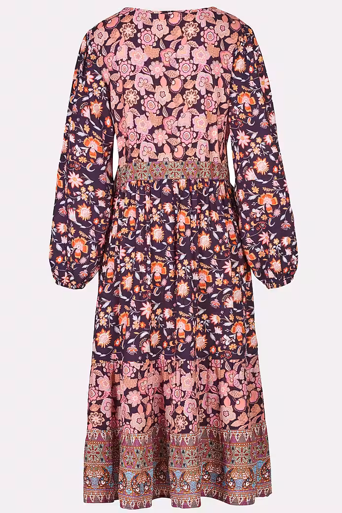 Maxi dress for women with playful floral print - shirt dress made of viscose - Image 2