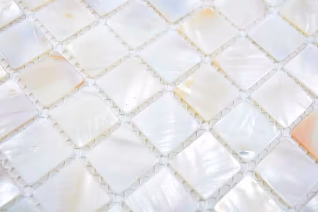 Mosaic tiles, mother-of-pearl mosaic, shell mosaic, white beige shower wall, shower - Image 2