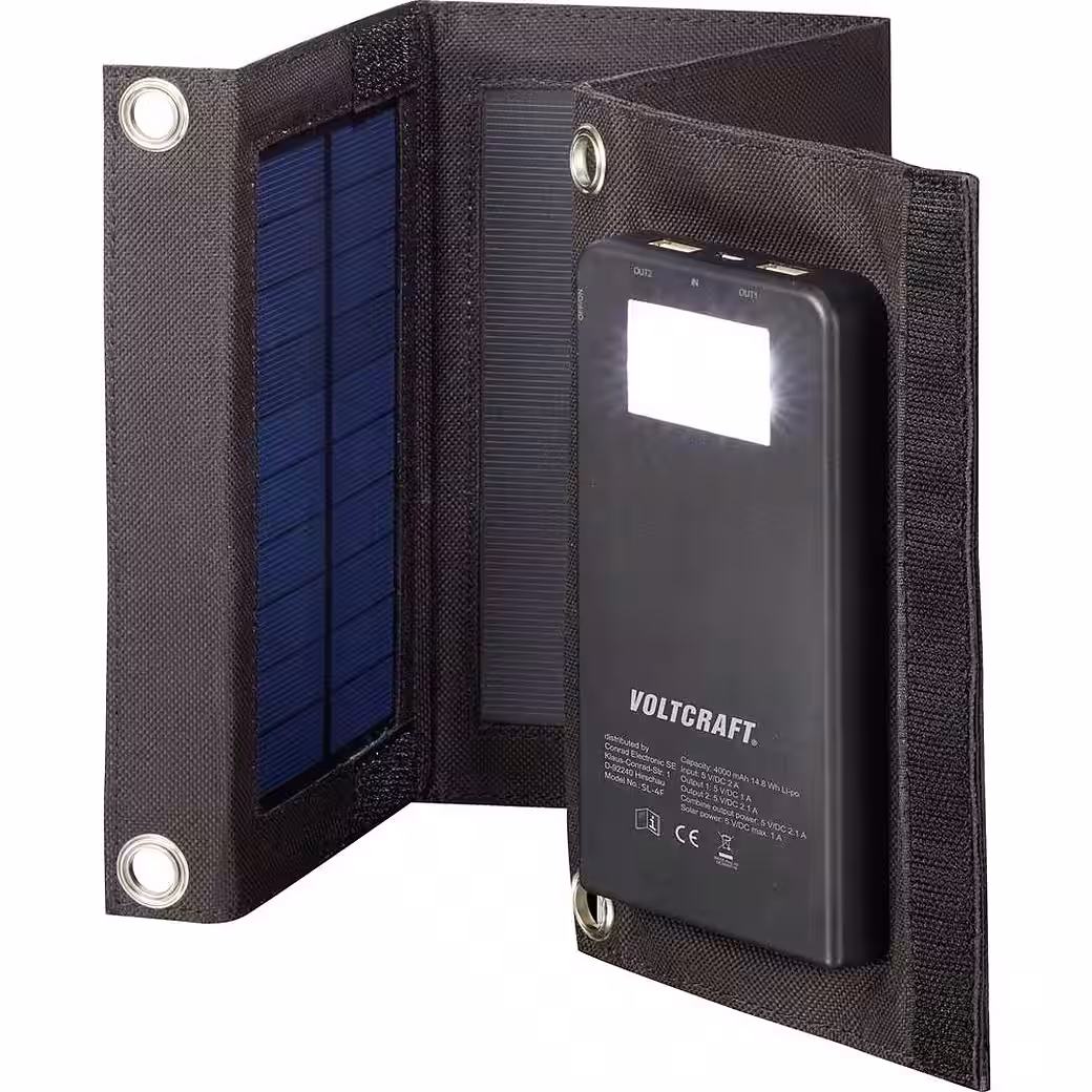 Power bank with 3 solar panels SL-4F solar charger - Image 2