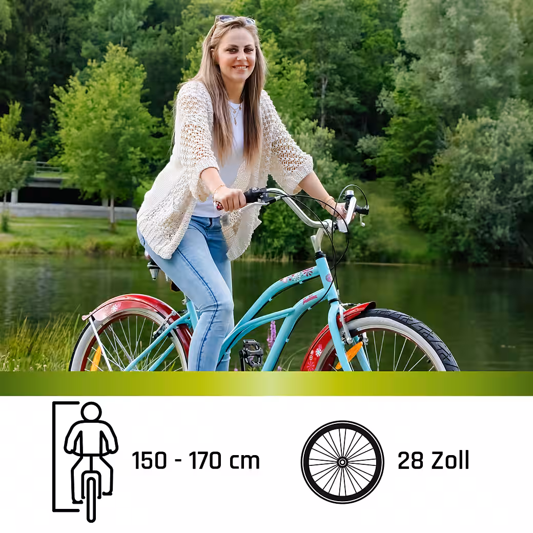 Cruiser Malibu 6-speed, derailleur gears, beach cruiser, from 150 cm, retro bicycle, 6-speed women's bicycle - Image 3