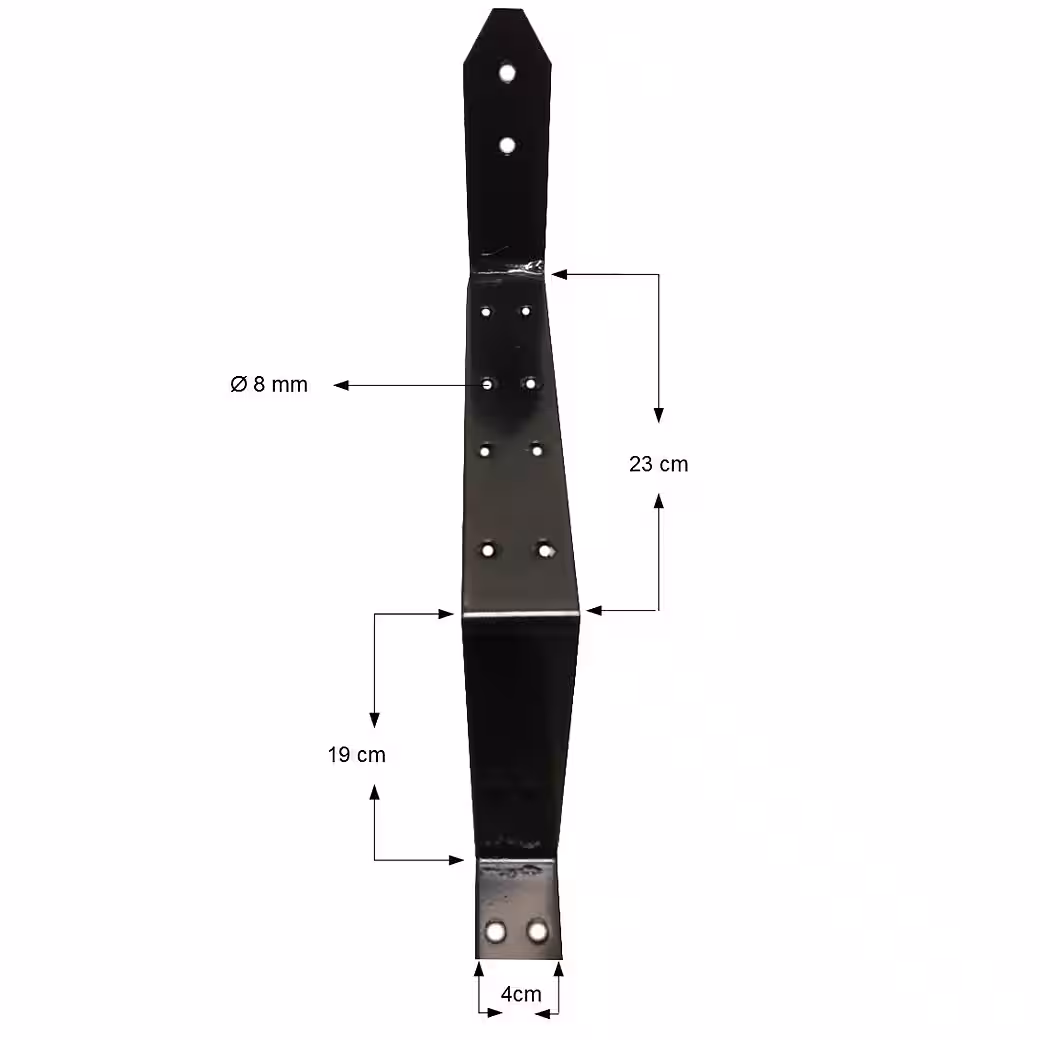 Outdoor staircase, 4-step steel staircase, black, floor height 72cm - Image 3