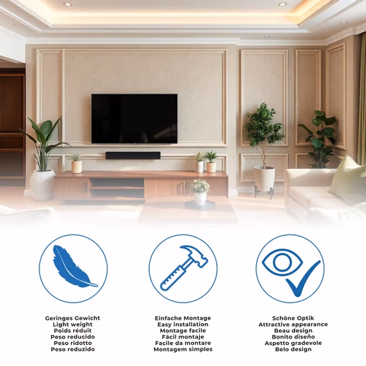 Polystyrene stucco moulding, 40 x 120 x 2000 mm, white, curtain strip - Image 4