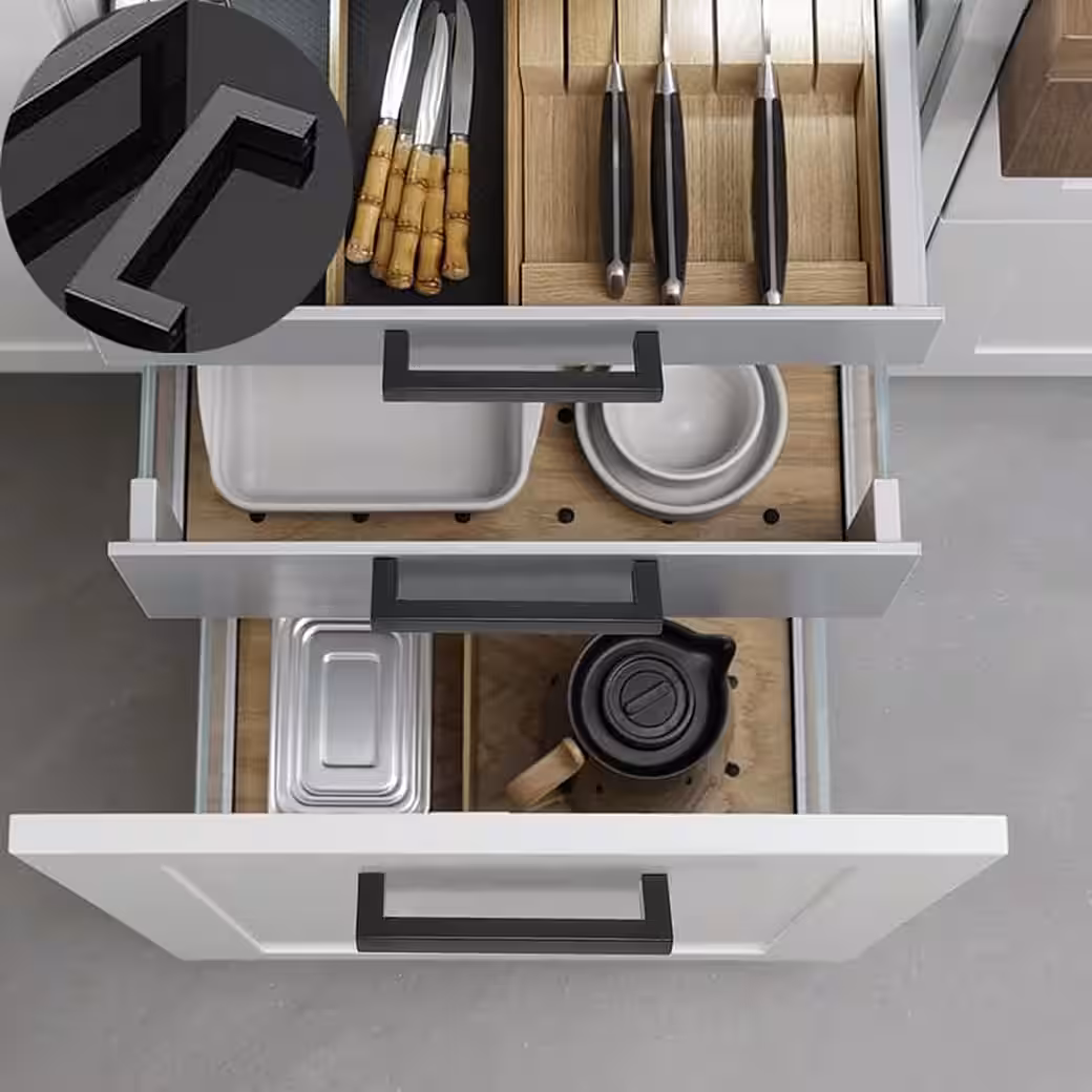 Handrail 2 x 128 mm black handles, complete with screws and mounting tools - Image 4