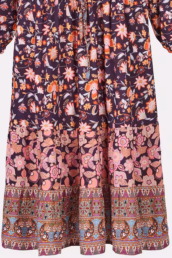 Maxi dress for women with playful floral print - shirt dress made of viscose - Image 4