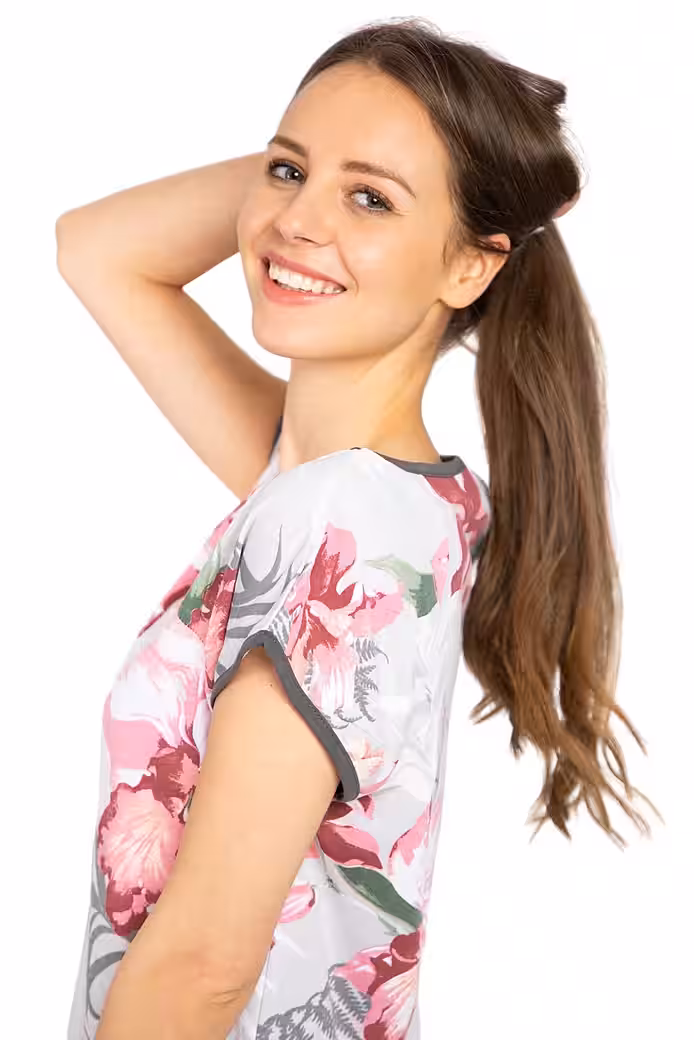 Women's Nightgown Big-Shirt Sleepshirt DF617 Floral print - Image 4