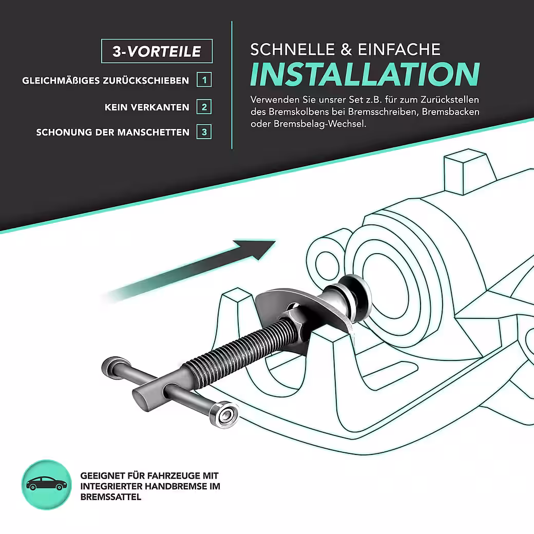 TRESKO 22-piece brake piston rewind tool set, red, brake piston set, piston - Image 4