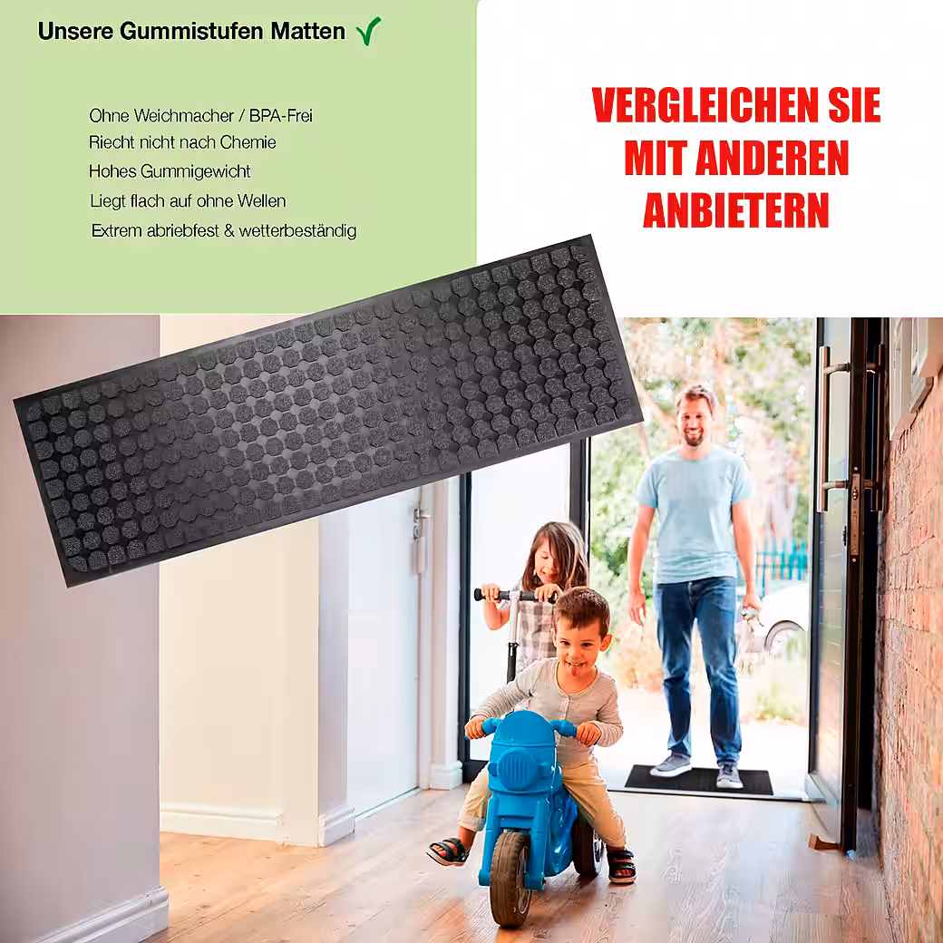 Stair mats, 10 pieces, rubber stair treads, 75 x 25 cm, anti-slip - Image 5