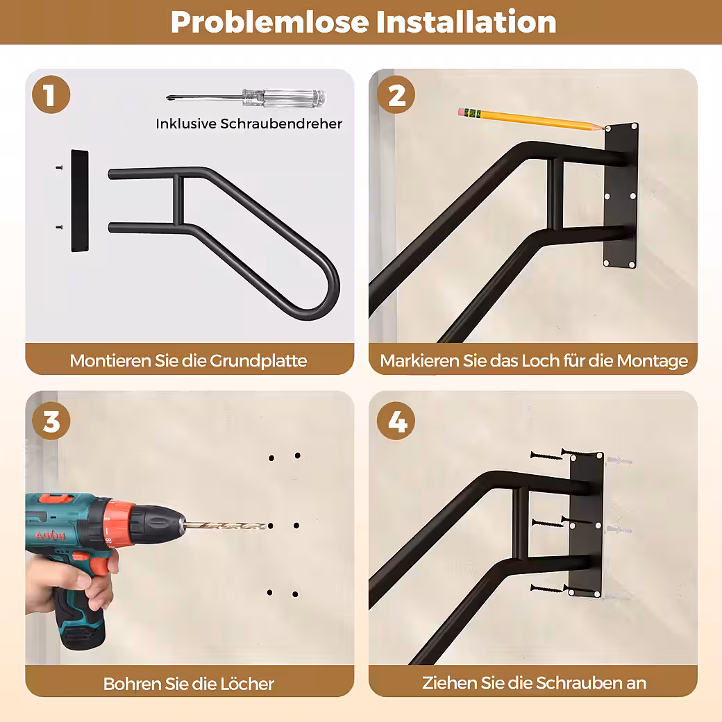 Stair railing 71 cm length, 8 cm height, U-shaped entrance railing - Image 5