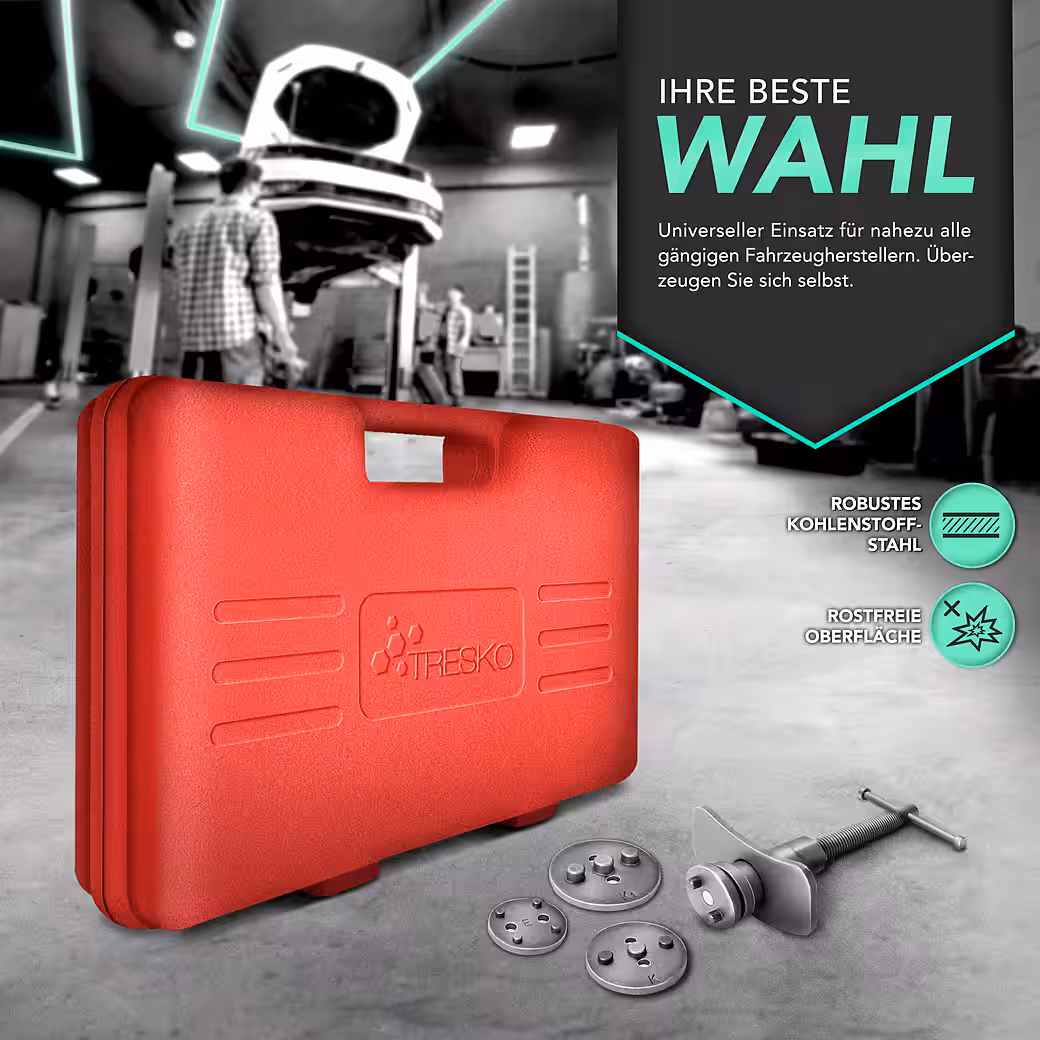 TRESKO 22-piece brake piston rewind tool set, red, brake piston set, piston - Image 5