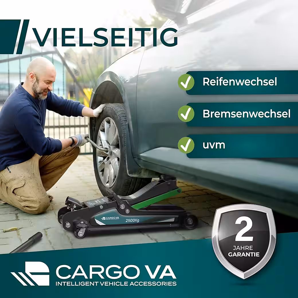 Hydraulic trolley jack 2.5T incl. 2 rubber pads, TÜV certified - Image 5