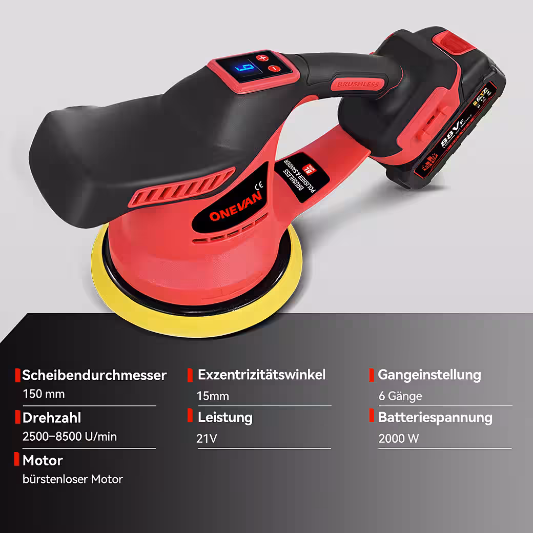 Cordless Polisher Set 150mm Car Polishing Set 5800 RPM Polishing Polisher - Image 5