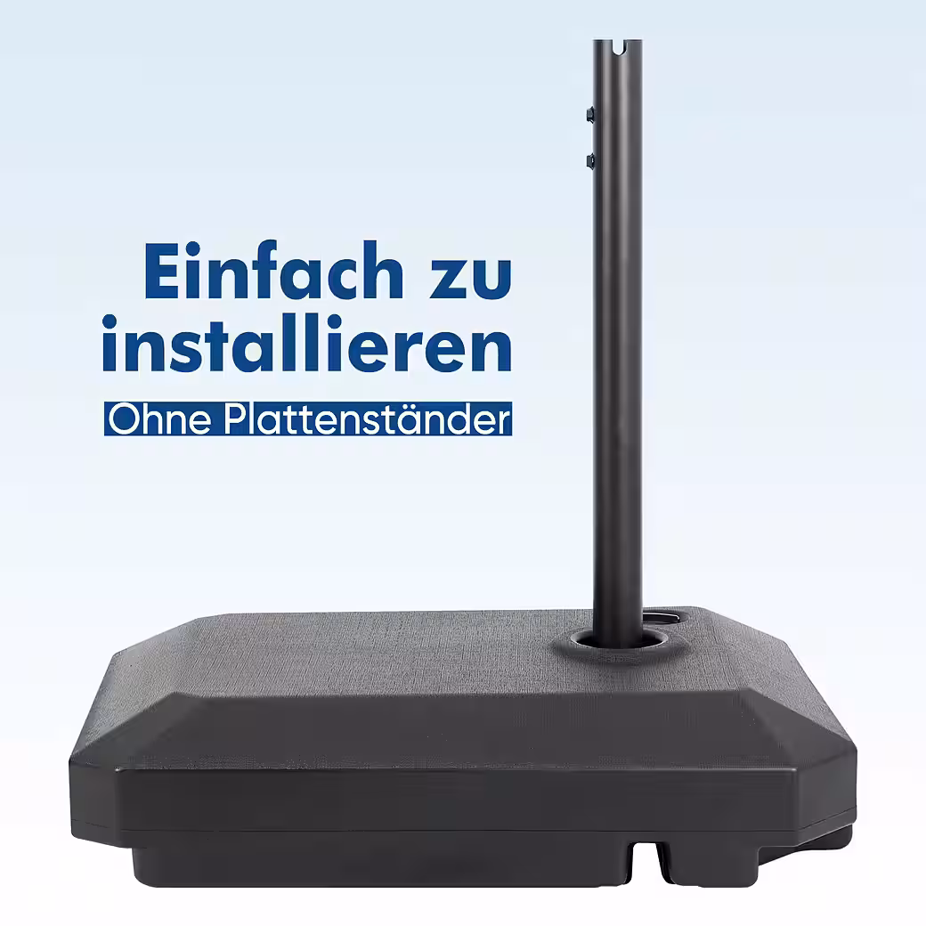 Plastic parasol stand, cantilever parasol stand with wheels, sunshade stand, 70 to 90 kg, fillable - Image 6