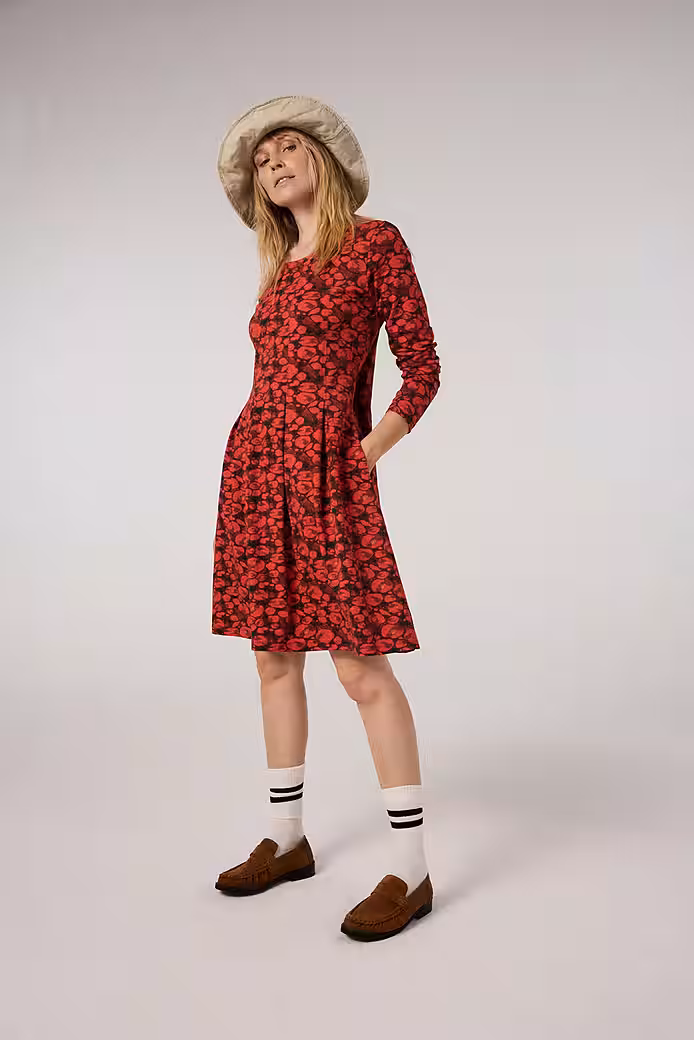 Women's jersey dress with all-over floral print - dress with pockets made from organic cotton - Image 6