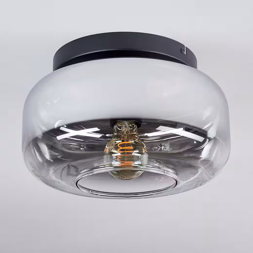 Ceiling light, 1-light ceiling lamp made of metal/glass in chrome/smoke/clear - Image 7