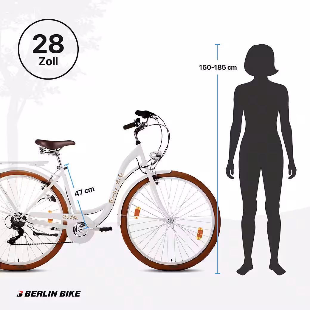 Bella City Bike – 28-inch Women's Bicycle with Dynamo & Basket, Stylish & Practical - Image 8