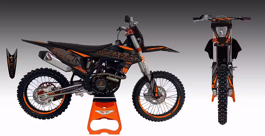 Dirt Bike 300cc Alfarad X8 Dirt Bike Full Suspension Enduro Cross Bike 21/19 Black - Image 9