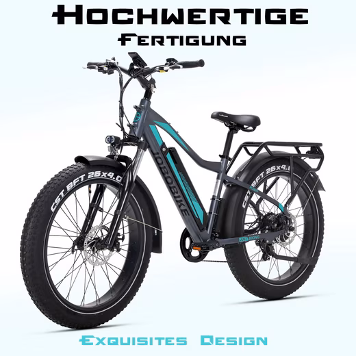 E-Bike Mountain Bike Women & Men 26x4'' Electric Bike Robin, 624Wh, 130km, Off-Road - Image 18