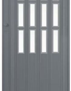 Folding Door Sliding Door Grey with Window Lock H. 203 cm Door width up to 85 cm