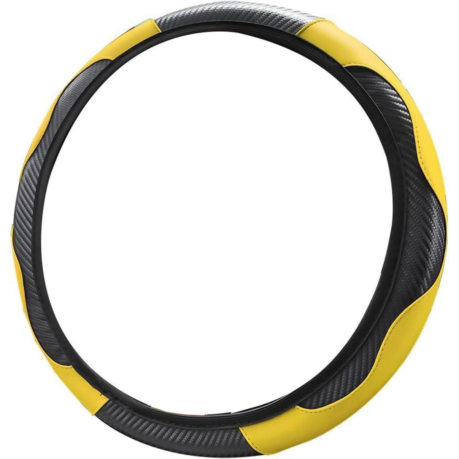 Car floor mats, steering wheel cover, universal, non-slip, microfiber, 37 x 38 cm, yellow - Image 7