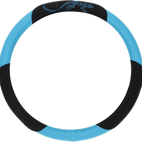 Steering wheel clamp, steering wheel cover Reptilia, steering wheel cover Ø 37 - 38cm, steering wheel protector, ice blue