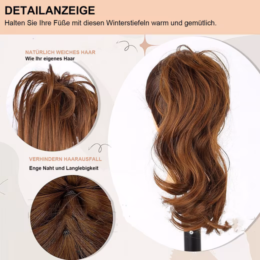 Synthetic hair extension, ponytail extension, curly ponytail with clip-in claw Natural Hair Extensions Hairpiece - Image 3