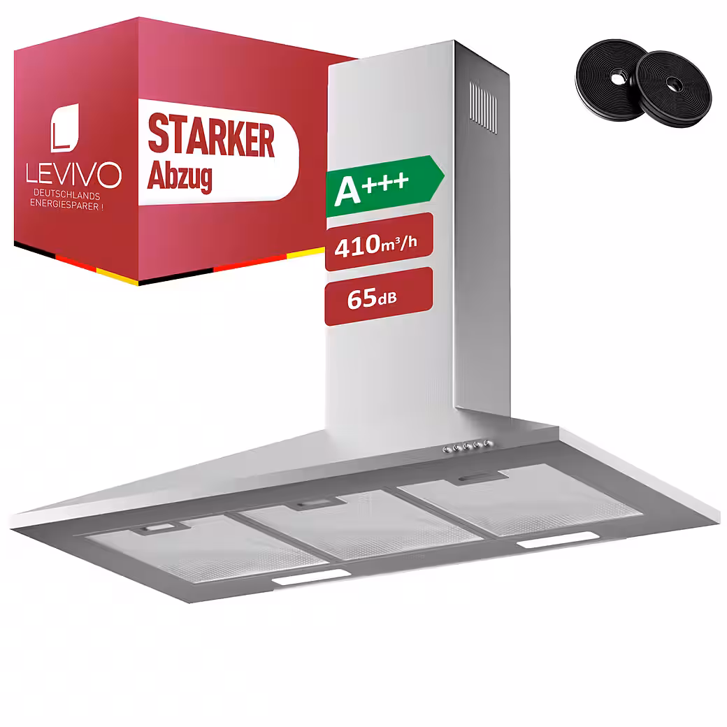 Wall-mounted extractor hood A+++ 410 m³/h, 60cm and 90cm, recirculating & ducted - Image 8