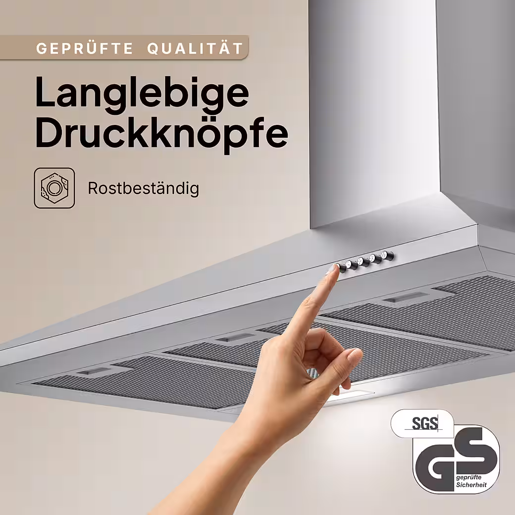 Wall-mounted extractor hood A+++ 410 m³/h, 60cm and 90cm, recirculating & ducted - Image 10