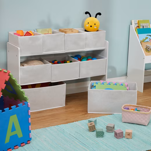 Freestanding shelf unit for children with 9 fabric boxes - Image 3