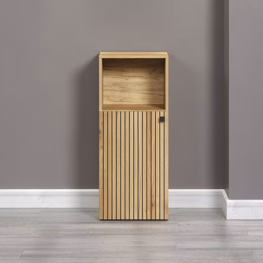 Amrum Base Cabinet (1-pc) Bathroom cabinet with open compartment and grooved design - Dimensions (W/D/H) 40/31/95 cm