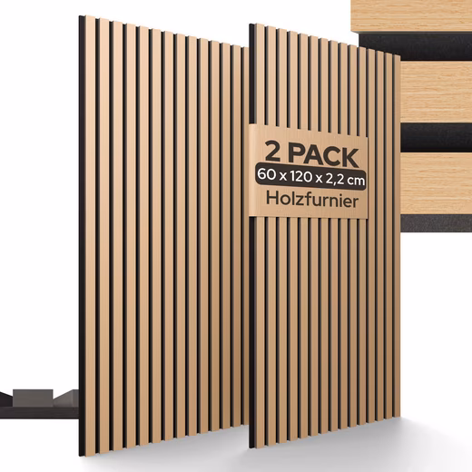 Acoustic panel set of 2, cut-to-size, easy assembly, 2 colours