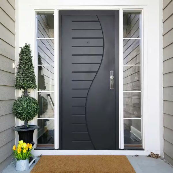 Front door security door Loreley with wave design anthracite
