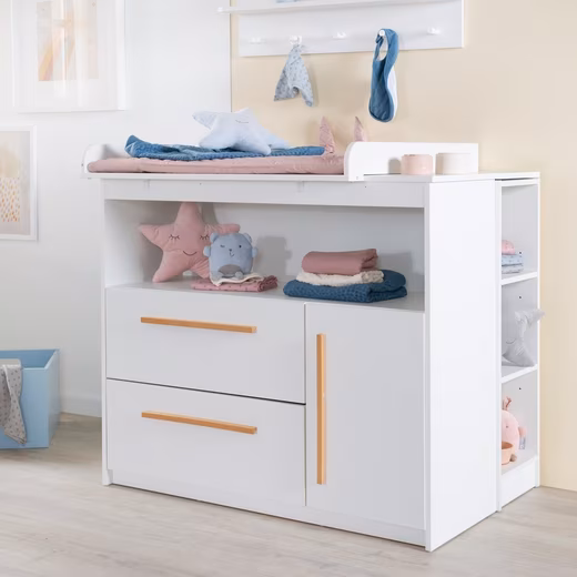 Changing table Lea/Lilo Removable changing unit - 2 drawers, 1 door, 1 open compartment