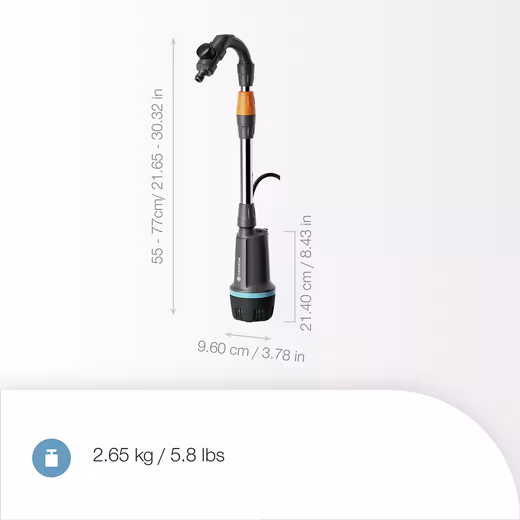 GARDENA 2400 ComfortAutomatic 18V P4A Ready-To-Use Cordless Rain Barrel Pump - Image 3