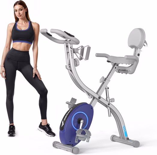 Fitness bike new 4-in-1 exercise bike folding, extra comfortable & quiet