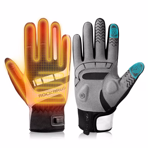 Cycling gloves: Heated gloves via USB, shock-absorbing with touch function USB 5V HEATING & VERSATILE USE