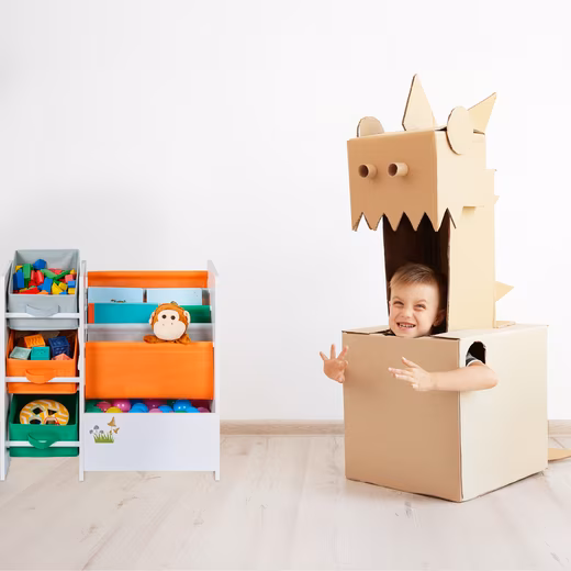 Freestanding shelf, children's shelf with boxes - Image 2